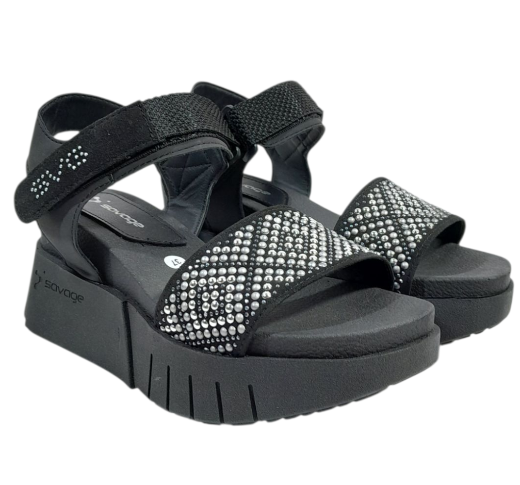 SANDALIA MUJER ATENAS PLATAFORMA FAJA CON TACHAS