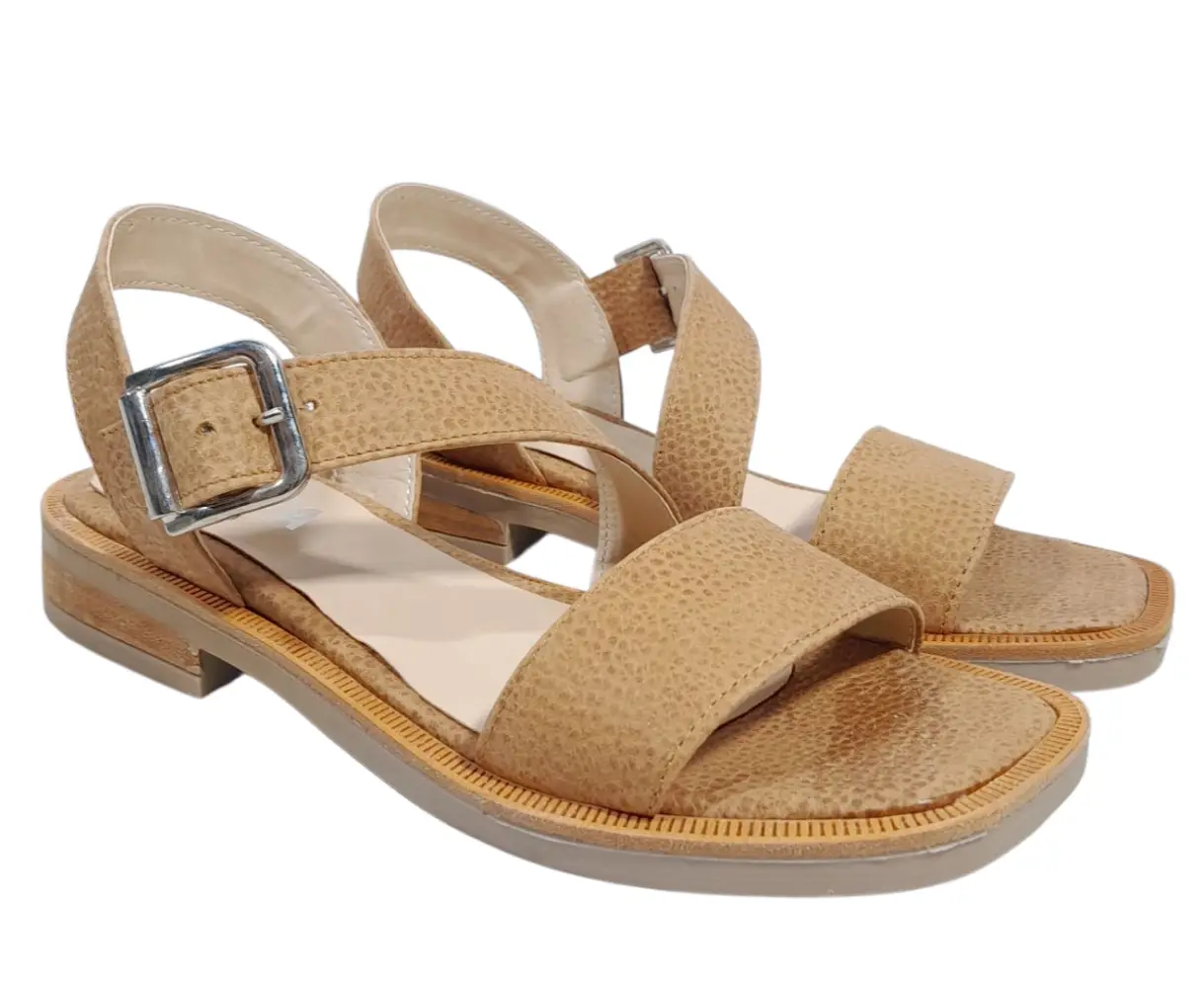 SANDALIA MUJER  CALIZ DE CUERO CON SUELA DE GOMA TR