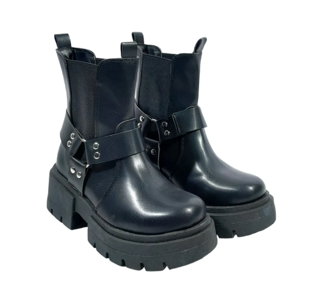 BOTA MUJER LIBIA ECO CUERO CAÑA CORTA SUELA GOMA
