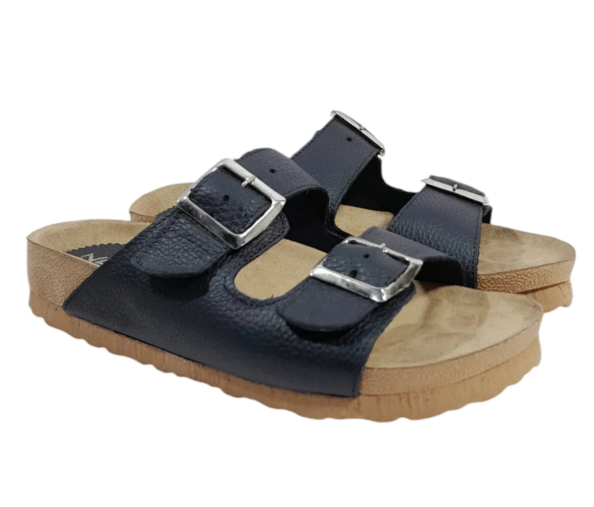 SANDALIA BIRK MUJER MALIBÚ DE CUERO CON HEBILLAS