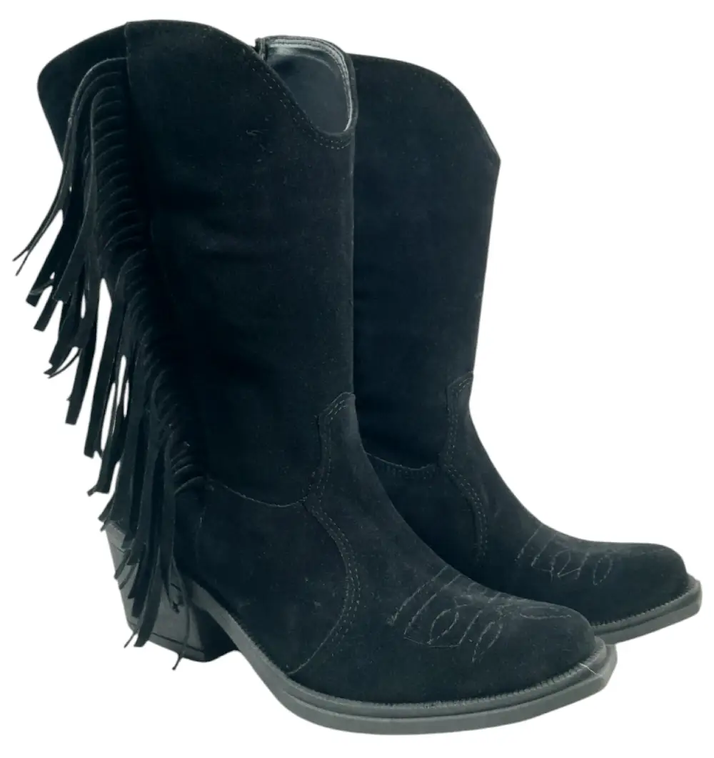 TEXANA RIMMY GAMUZA CON CIERRE Y FLECOS